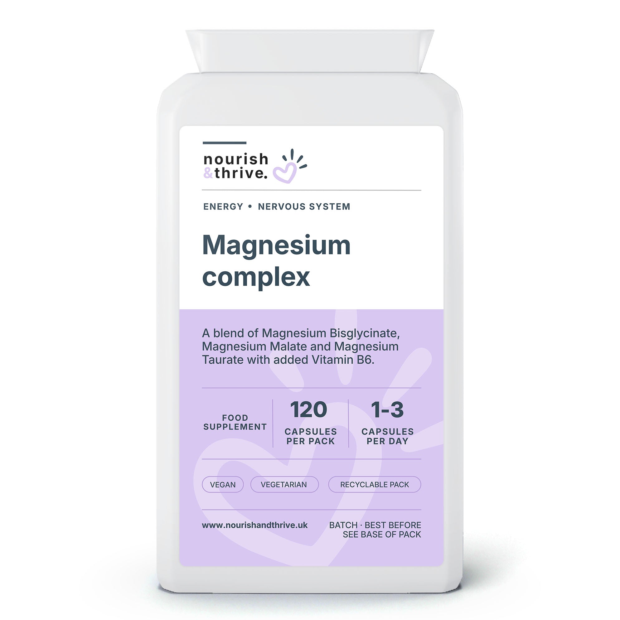 Magnesium Complex – 120 Capsules – Nourish & Thrive